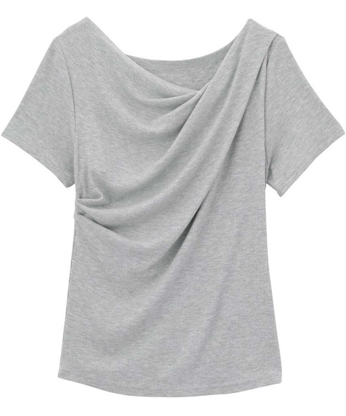 【ZOZO先行新色追加/3万枚突破！】2WAYドレープオフショルリブＴシャツ/接触冷感・UV対策