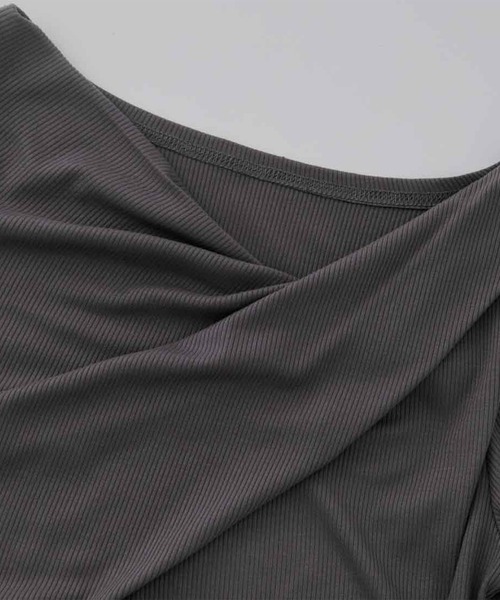 【ZOZO先行新色追加/3万枚突破！】2WAYドレープオフショルリブＴシャツ/接触冷感・UV対策