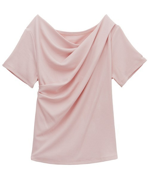 KRISVANASSCHE ドレープカットソー ドレープネックシアートップス(カットソー・Tシャツ) | a.v.v