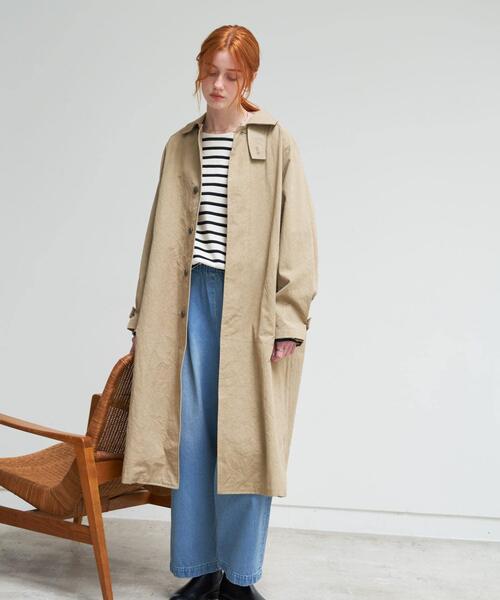 かぐれ（カグレ）の「『ユニセックス』コットンステンカラーコート（ステンカラーコート・レディース・ブラック/アイボリー/ベージュ・1/2）」の15枚目の写真