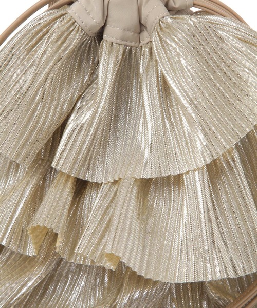 LAKOLE（ラコレ）の「プリーツラッフル2WAYショルダーバッグ / 288796（ショルダーバッグ・レディース・ブラック/ベージュ・FREE）」の4枚目の写真