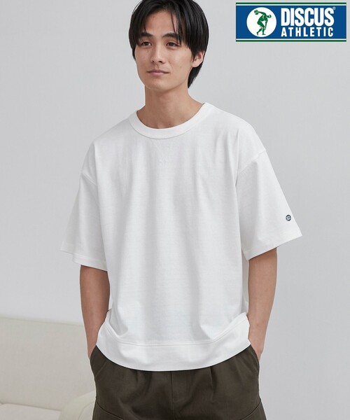DISCUS（ディスカス）の「DISCUS（ディスカス）別注 USAコットンスウェットTシャツ（WEB限定カラー）（Tシャツ/カットソー・メンズ・オフホワイト/ブラック/ライトグレー/ネイビー/その他1/ベージュ/ダークグレー・M/L/XL/XXL）」の2枚目の写真