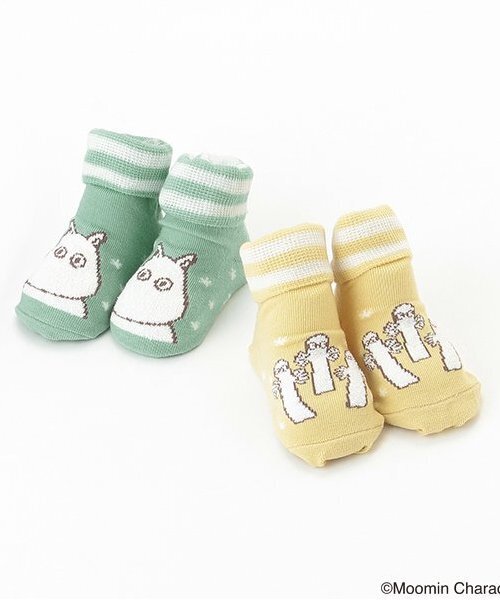 kladskap（クレードスコープ）の「MOOMIN/ムーミン・ニョロニョロカップソックス（ベビーシューズ/ベビーソックス・キッズ・ライトグリーン/マスタード・F）」の12枚目の写真