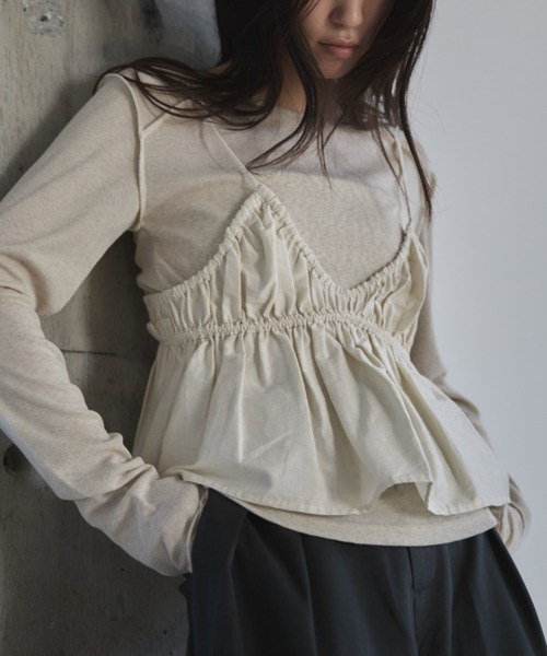feepur(フェピュール)の「ギャザーブラトップビスチェ(シャツ/ブラウス・レディース・ブラック/アイボリー・MEDIUM)」の17枚目の写真