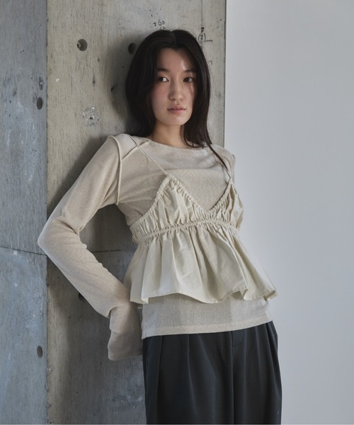 feepur（フェピュール）の「ギャザーブラトップビスチェ（シャツ