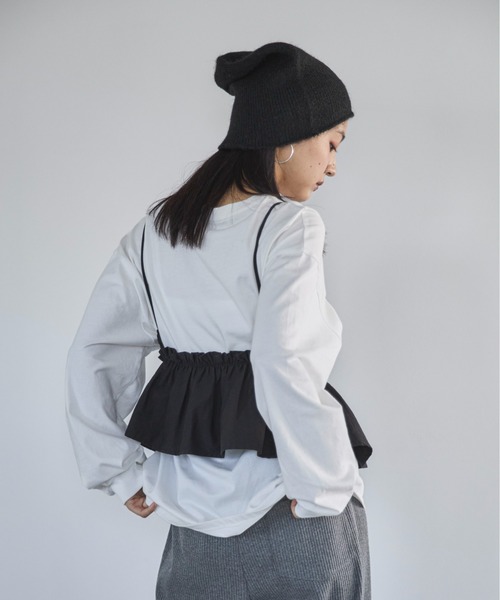 feepur(フェピュール)の「ギャザーブラトップビスチェ(シャツ/ブラウス・レディース・ブラック/アイボリー・MEDIUM)」の5枚目の写真