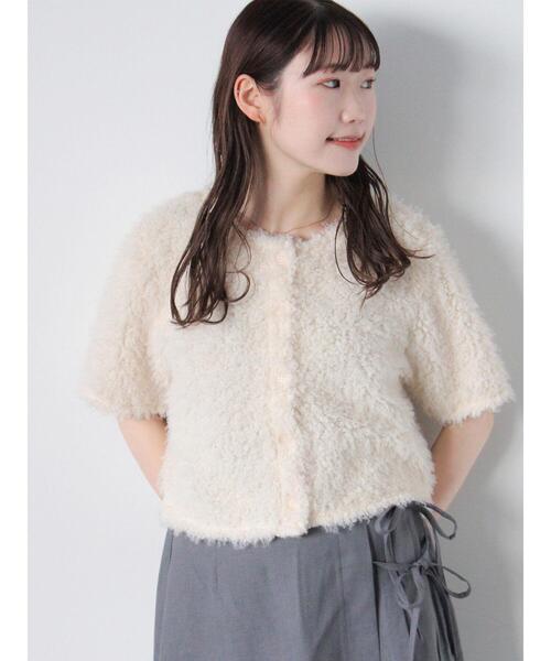 ehka sopo(エヘカソポ)の「◎前後2wayボアプルオーバー(ニット/セーター・レディース・ミント/キナリ/ベージュ/ラベンダー・F)」の2枚目の写真