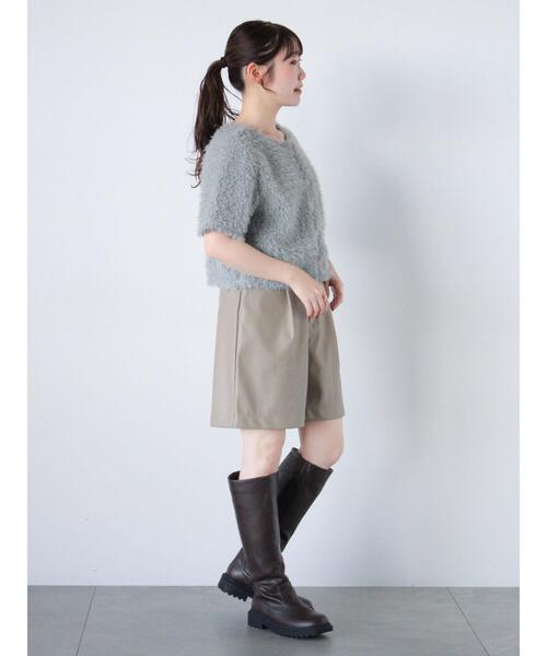 ehka sopo(エヘカソポ)の「◎前後2wayボアプルオーバー(ニット/セーター・レディース・ミント/キナリ/ベージュ/ラベンダー・F)」の12枚目の写真