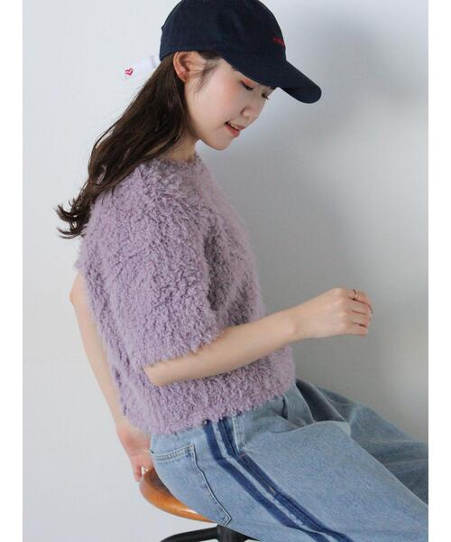 ehka sopo(エヘカソポ)の「◎前後2wayボアプルオーバー(ニット/セーター・レディース・ミント/キナリ/ベージュ/ラベンダー・F)」の15枚目の写真