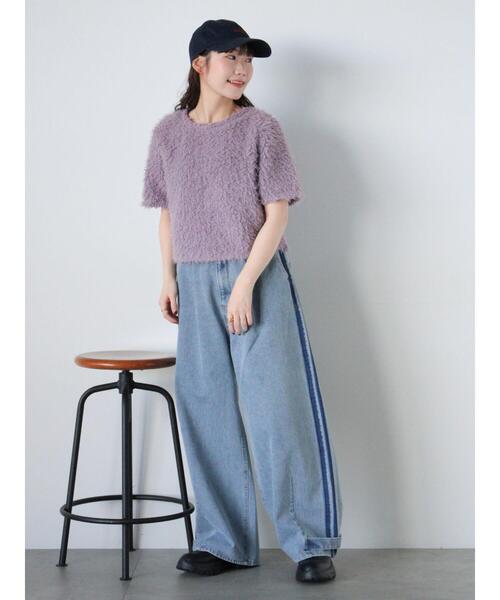 ehka sopo(エヘカソポ)の「◎前後2wayボアプルオーバー(ニット/セーター・レディース・ミント/キナリ/ベージュ/ラベンダー・F)」の17枚目の写真