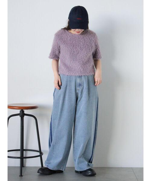 ehka sopo(エヘカソポ)の「◎前後2wayボアプルオーバー(ニット/セーター・レディース・ミント/キナリ/ベージュ/ラベンダー・F)」の20枚目の写真