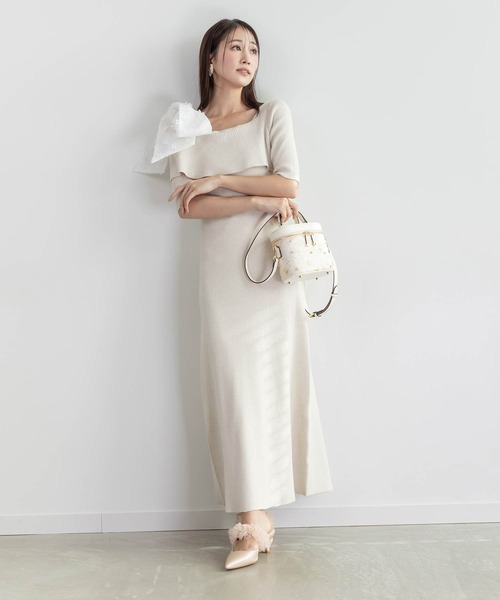 ショルダーリボンワンピース （OWHT） ショルダーリボンワンピース （OWHT） SNIDEL｜【FLOWER