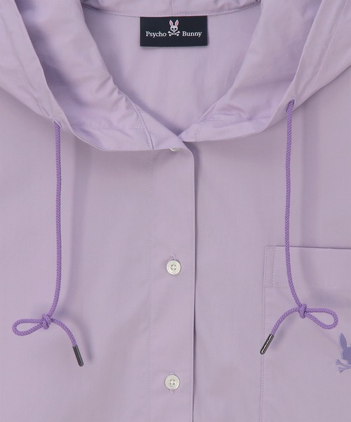 Psycho Bunny（サイコバニー）の「[WOMEN]フーディ シャツ（シャツ/ブラウス・レディース・ライトパープル/ホワイト・FREE）」の16枚目の写真