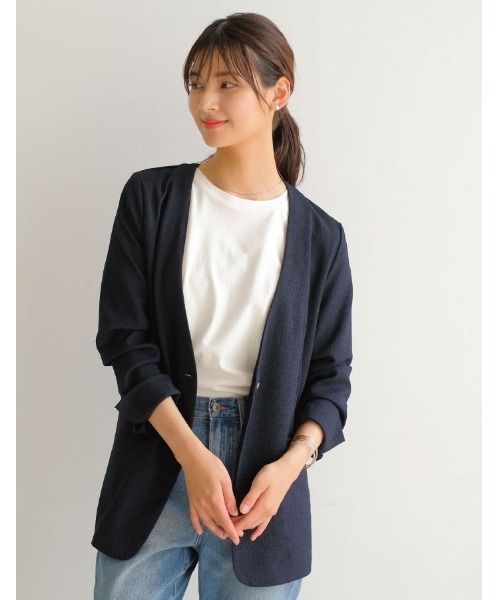 aquagarage(アクアガレージ)の「フレンチスリーブカットソー(Tシャツ/カットソー・レディース・オフホワイト/ベージュ/ブルーパープル/ブラック・ONESIZE)」の6枚目の写真