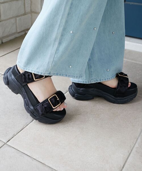 MAJESTIC LEGON(マジェスティックレゴン)の「ジェリーソールギャザースポサン(サンダル・レディース・ブラック/アイボリー/ピンク・SMALL/MEDIUM/X-LARGE/LARGE)」の3枚目の写真