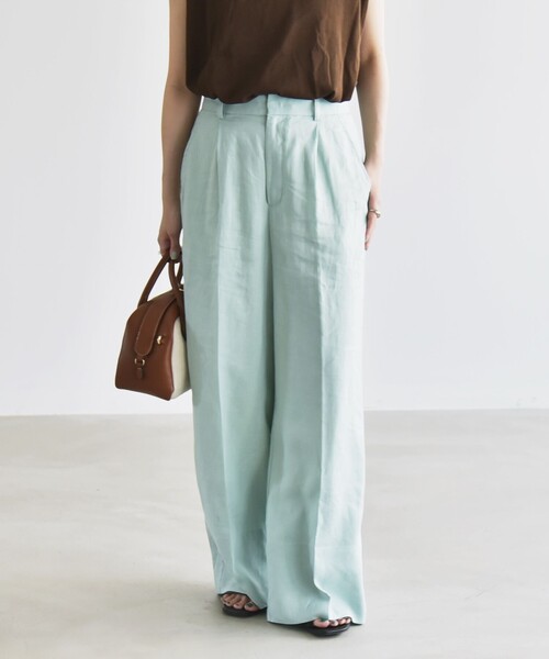 quaranciel:〈洗濯機可能〉リネン ミックス ワイド タック