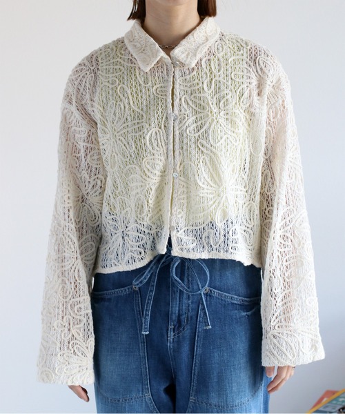cepo(セポ)の「〈セットアップ対応〉ニットコード刺繍シャツブラウス(シャツ/ブラウス・レディース・ブラック/オフホワイト・M)」の13枚目の写真
