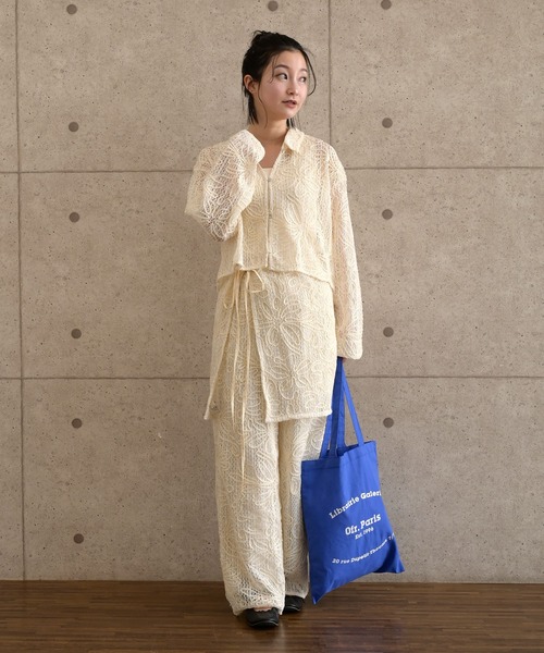 セール】〈セットアップ対応〉ニットコード刺繍シャツブラウス