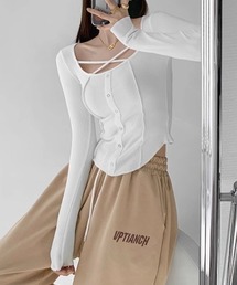SHEPP（シープ）の「フロントクロスボタンロンT（Tシャツ/カットソー）」