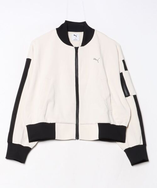 PUMA（プーマ）の「プーマ PUMA TRN EDGE ニットジャケット（ジャージ・レディース・ブラック/オフホワイト/ラベンダー・S/M/L）」の2枚目の写真