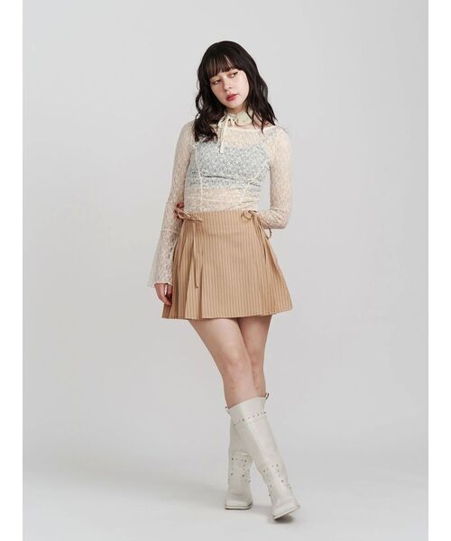 jouetie（ジュエティ）の「【FRUITSZIPPER鎮西寿々歌】リボンプリーツスカート（スカート・レディース・ベージュ・MEDIUM）」の9枚目の写真