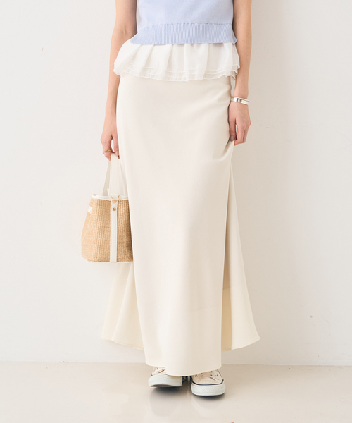 EMMA　ROUGE VIF（エマルージュヴィフ）の「【一部店舗限定】バイヤスロングスカート（スカート・レディース・グレイッシュベージュ/ホワイト・34/38/36）」の8枚目の写真