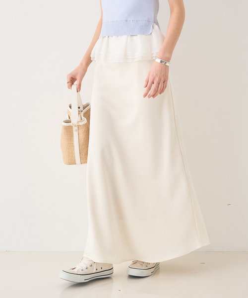 EMMA　ROUGE VIF（エマルージュヴィフ）の「【一部店舗限定】バイヤスロングスカート（スカート・レディース・グレイッシュベージュ/ホワイト・34/38/36）」の9枚目の写真