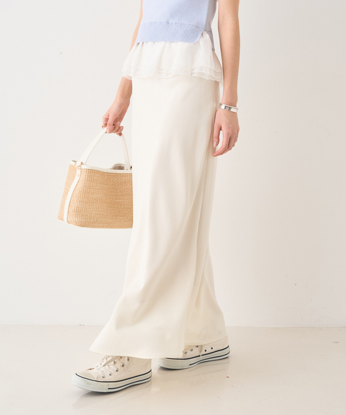 EMMA　ROUGE VIF（エマルージュヴィフ）の「【一部店舗限定】バイヤスロングスカート（スカート・レディース・グレイッシュベージュ/ホワイト・34/38/36）」の11枚目の写真