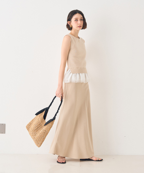 EMMA　ROUGE VIF（エマルージュヴィフ）の「【一部店舗限定】バイヤスロングスカート（スカート・レディース・グレイッシュベージュ/ホワイト・34/38/36）」の17枚目の写真