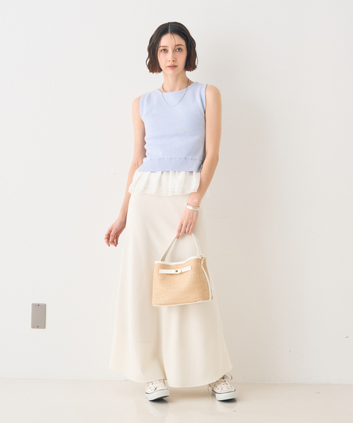 EMMA　ROUGE VIF（エマルージュヴィフ）の「【一部店舗限定】バイヤスロングスカート（スカート・レディース・グレイッシュベージュ/ホワイト・34/38/36）」の20枚目の写真