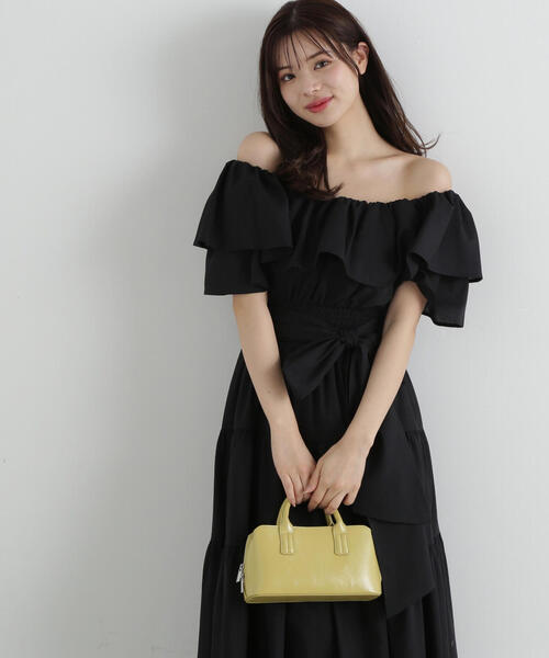 PROPORTION BODY DRESSING(プロポーションボディドレッシング)の「<E>オフショルティアードワンピース / 1215147401(ワンピース・レディース・ブラック/レッド・MEDIUM/SMALL)」の5枚目の写真