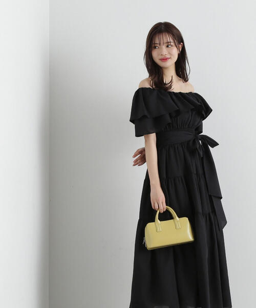 PROPORTION BODY DRESSING(プロポーションボディドレッシング)の「<E>オフショルティアードワンピース / 1215147401(ワンピース・レディース・ブラック/レッド・MEDIUM/SMALL)」の7枚目の写真