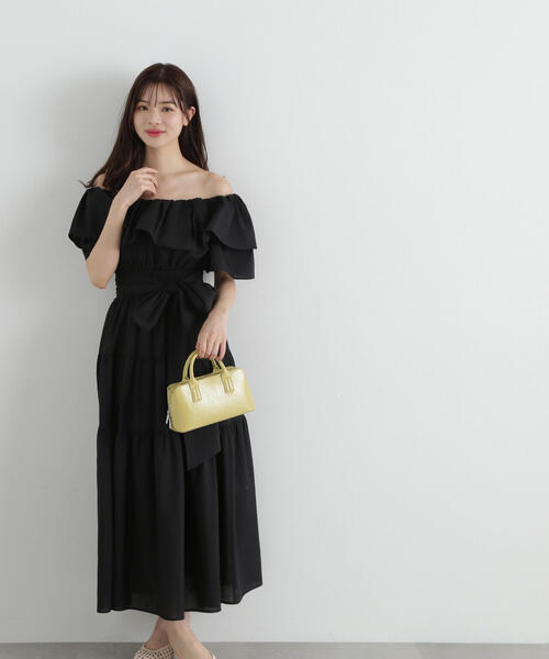 PROPORTION BODY DRESSING(プロポーションボディドレッシング)の「<E>オフショルティアードワンピース / 1215147401(ワンピース・レディース・ブラック/レッド・MEDIUM/SMALL)」の8枚目の写真