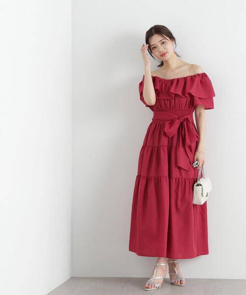 PROPORTION BODY DRESSING(プロポーションボディドレッシング)の「<E>オフショルティアードワンピース / 1215147401(ワンピース・レディース・ブラック/レッド・MEDIUM/SMALL)」の15枚目の写真