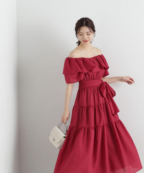 PROPORTION BODY DRESSING(プロポーションボディドレッシング)の「<E>オフショルティアードワンピース / 1215147401(ワンピース・レディース・ブラック/レッド・MEDIUM/SMALL)」の16枚目の写真