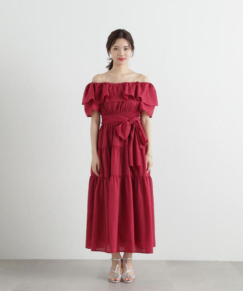 PROPORTION BODY DRESSING(プロポーションボディドレッシング)の「<E>オフショルティアードワンピース / 1215147401(ワンピース・レディース・ブラック/レッド・MEDIUM/SMALL)」の17枚目の写真
