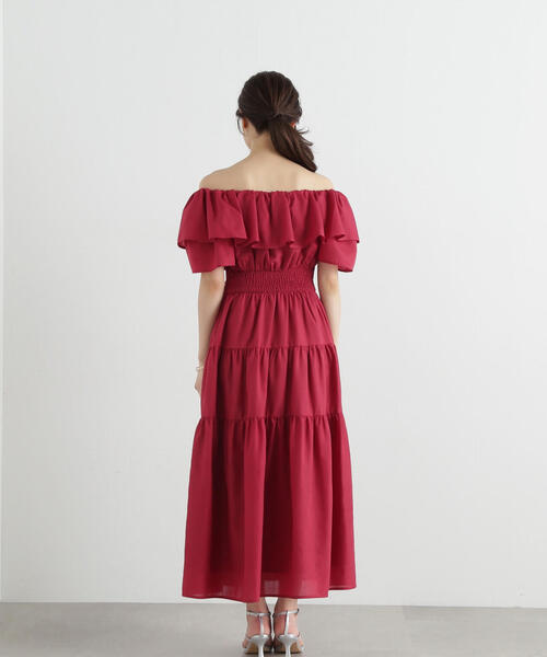 PROPORTION BODY DRESSING(プロポーションボディドレッシング)の「<E>オフショルティアードワンピース / 1215147401(ワンピース・レディース・ブラック/レッド・MEDIUM/SMALL)」の19枚目の写真