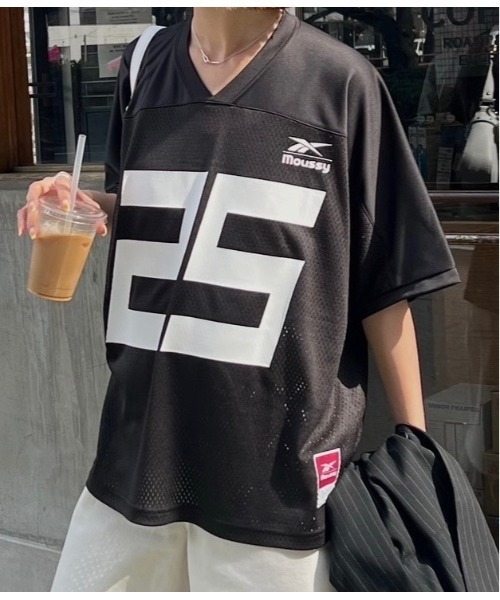 MOUSSY(マウジー)の「REEBOK NUMBER MESH Tシャツ(Tシャツ/カットソー・レディース・ブラック/ダークグリーン・FREE)」の20枚目の写真