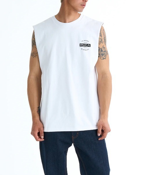 RVCA(ルーカ)の「RVCA メンズ TCS TT タンクトップ 【2025年春夏モデル】/ルーカバックプリントカットオフタンクトップ(タンクトップ・メンズ・ブラック/ブラック系その他/ホワイト/グリーン系その他/ベージュ・SMALL/MEDIUM/LARGE/X-LARGE)」の6枚目の写真
