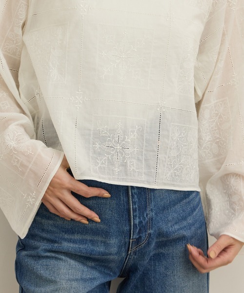 ROPE'(ロペ)の「コットンエンブロイダリーレース刺繍ブラウス(シャツ/ブラウス・レディース・ホワイト・FREE)」の9枚目の写真