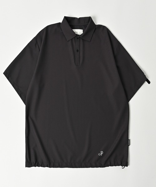 ADAM PATEK(アダムパテック)の「【ADAMPATEK/アダムパテック】ripple looose polo shirt/リップルルーズポロシャツ(ポロシャツ・レディース・チャコールグレー/ブラック・2/1)」の2枚目の写真