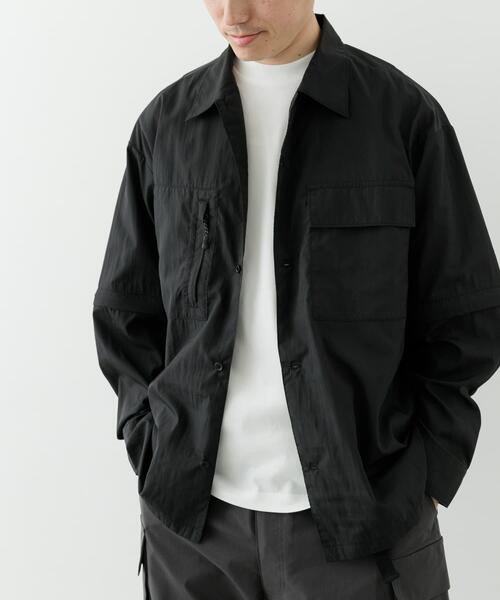 セール】『セットアップ対応』スーパーライトナイロン2wayシャツ