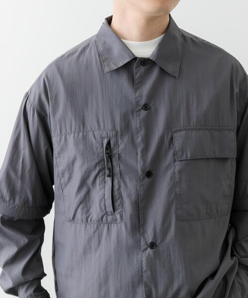 ITEMS URBANRESEARCH（アイテムズ アーバンリサーチ）の「『セットアップ対応』スーパーライトナイロン2wayシャツ（シャツ/ブラウス・メンズ・チャコールグレー/ブラック・MEDIUM/LARGE）」の10枚目の写真