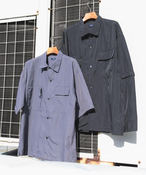 ITEMS URBANRESEARCH（アイテムズ アーバンリサーチ）の「『セットアップ対応』スーパーライトナイロン2wayシャツ（シャツ/ブラウス・メンズ・チャコールグレー/ブラック・MEDIUM/LARGE）」の15枚目の写真
