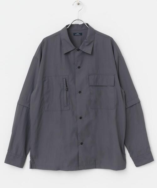 ITEMS URBANRESEARCH（アイテムズ アーバンリサーチ）の「『セットアップ対応』スーパーライトナイロン2wayシャツ（シャツ/ブラウス・メンズ・チャコールグレー/ブラック・MEDIUM/LARGE）」の16枚目の写真