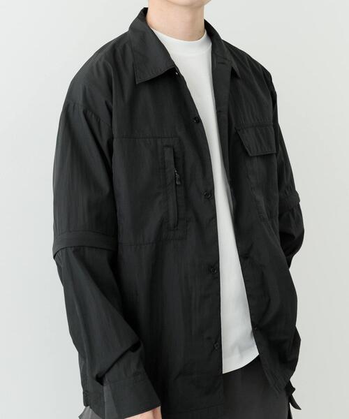 ITEMS URBANRESEARCH（アイテムズ アーバンリサーチ）の「『セットアップ対応』スーパーライトナイロン2wayシャツ（シャツ/ブラウス・メンズ・チャコールグレー/ブラック・MEDIUM/LARGE）」の19枚目の写真