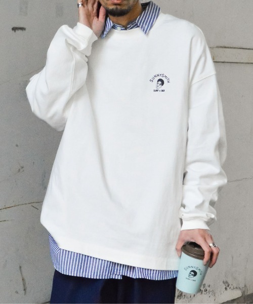 Sunny Smith(サニースミス)の「Smith Signature ワンポイント刺繍ロングスリーブTシャツ(Tシャツ/カットソー・メンズ・スモークグレー/ホワイト・LARGE/MEDIUM)」の19枚目の写真