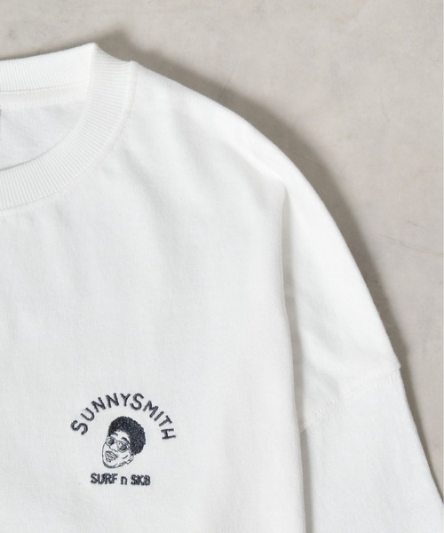 Sunny Smith(サニースミス)の「Smith Signature ワンポイント刺繍ロングスリーブTシャツ(Tシャツ/カットソー・メンズ・スモークグレー/ホワイト・LARGE/MEDIUM)」の6枚目の写真