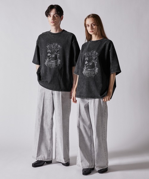 CLEL クレイル ビンテージデザイン Tシャツ 天使柄 CLEL tシャツ 「CLEL」Vintage Design Short Sleeve Pigment