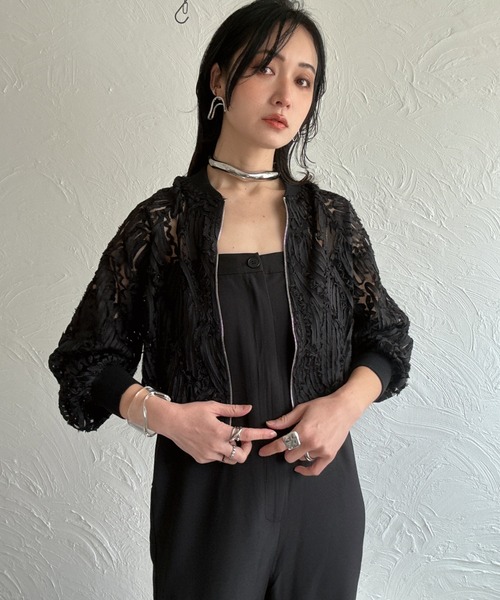 deux amour（ドゥーザムール）の「レースシアZIPーブルゾン（ブルゾン・レディース・ブラック/ホワイト・FREE）」の17枚目の写真